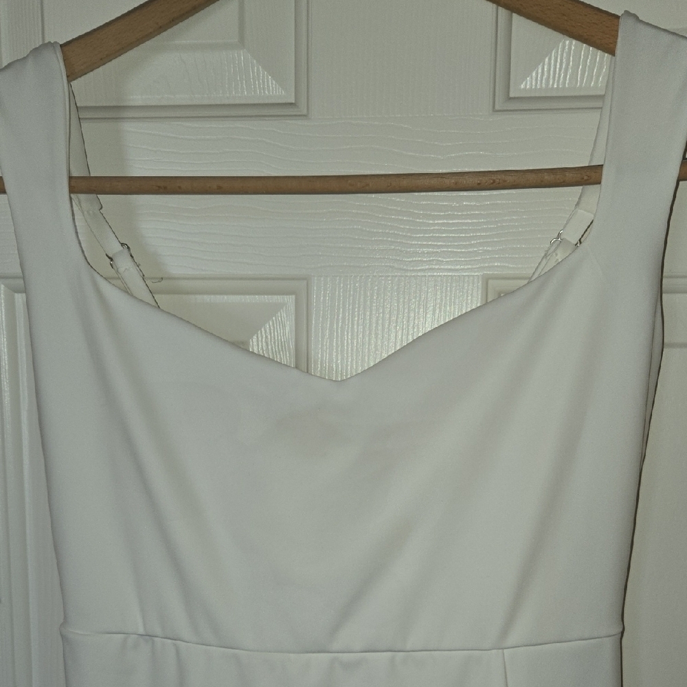 Source Unknown 2XL White Sheath Mini DRESS WIDE V-Neck FLIRTY SUMMER STAPLE - Picture 5 of 7